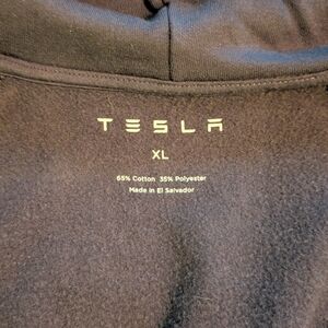 Tesla Men's Black Full Zip Hoodie Sweater